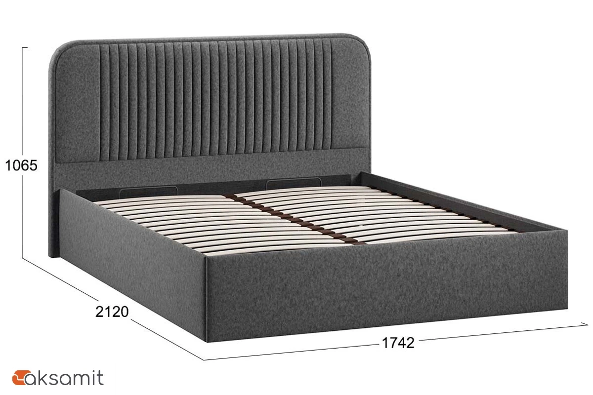 Кровать Тиффани c ПМ 160х200 Тип 1 (Микровелюр Jercy/Graphite) Кровать Тиффани c ПМ 160х200 Тип 1 (Микровелюр Jercy/Graphite)
