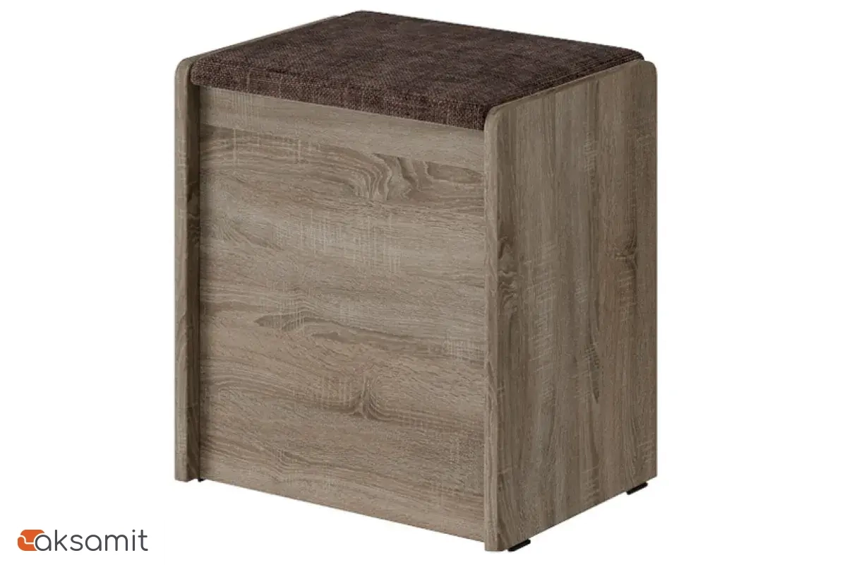 Пуф Чикаго Тип 1 (Дуб сонома трюфель / Ткань коричневая)
