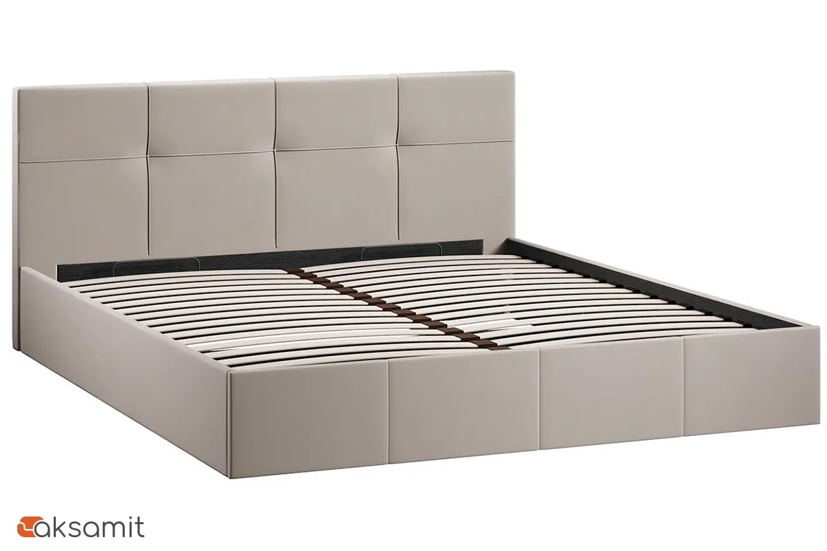 Кровать Лора с ПМ и заглушиной 180х200 (Велюр / Confetti Smoke)