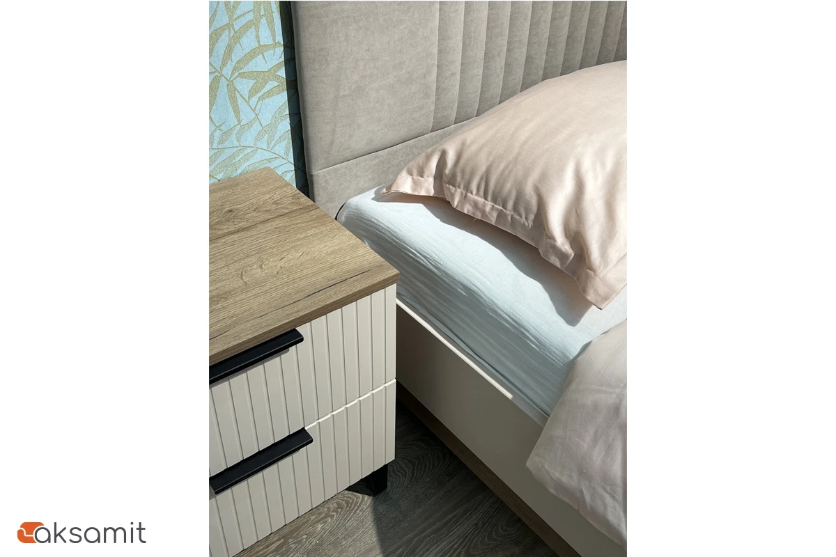 Тумба прикроватная Тоскана (Дуб Табачный/Бисквит)