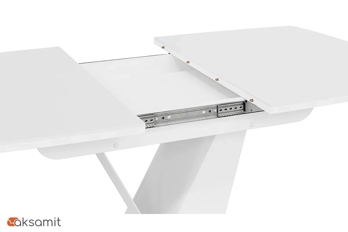 Стол обеденный Гарда Тип 1 (Белый / Стекло матовое белое)