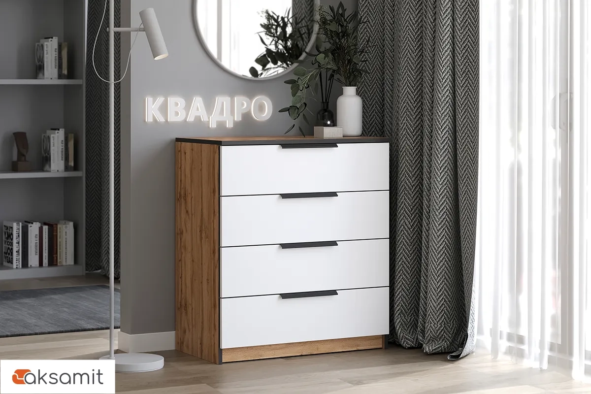 Комод Квадро №750.2 (Дуб вотан / Тальк) Комод Квадро №750.2 (Дуб вотан / Тальк)