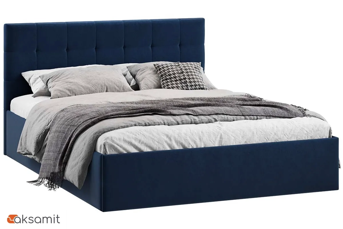 Кровать Джоли Тип 1 с ПМ и заглушиной 160х200 (Микровелюр / Wellmart Blue)