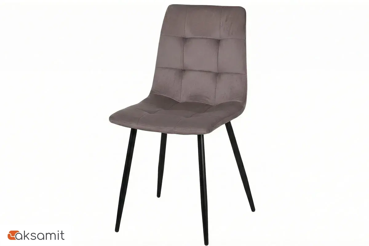 Стул Чили (Муар черный / Велюр Дрим серо-коричневый / Stone) СРП-052