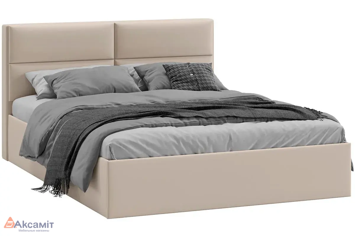 Кровать универсальная Глосс Тип 1 с ПМ 160х200 без заглушины (Велюр/Confetti Cream)