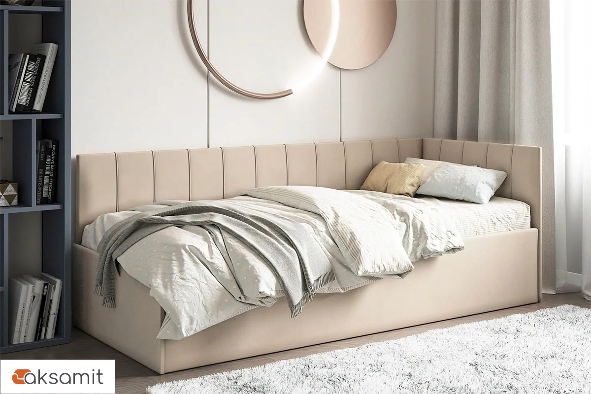 Кровать Мика с ПМ 90х200 универсальная Newtone Light BEIGE Кровать Мика с ПМ 90х200 универсальная Newtone Light BEIGE