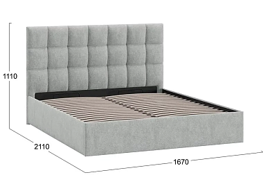 Кровать универсальная Эмбер 160х200 Тип 1 с ПМ и заглушиной (Микровелюр/Jercy Silver)