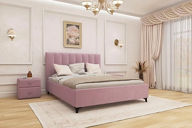 Кровать Венеция с ПМ 160х200 (Розовый)