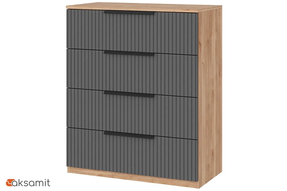 Комод Астория 03 (Дуб кастелло медовый / Графит софт)