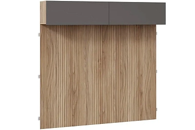Шкаф навесной с декоративными панелями Порто СМ-393.21.023-24 (Яблоня Беллуно/Графит софт)