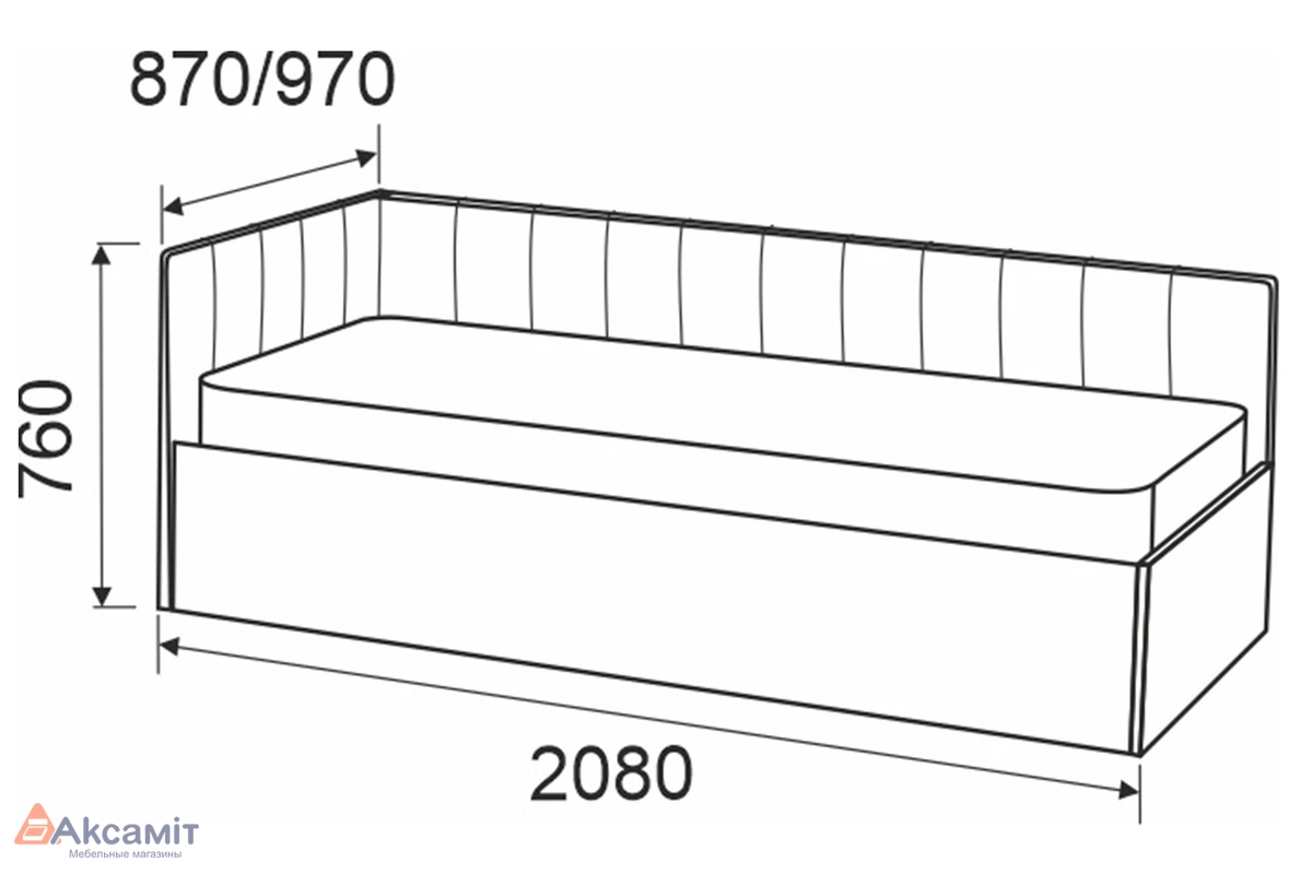 Кровать Мика с ПМ 80х200 универсальная (Newtone Antracite)