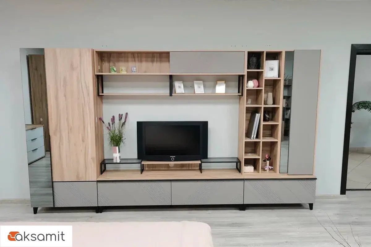 Тумба большая 1800 Кенди Мод.2 (Дуб Альпийский/Ясень Грей Софт)