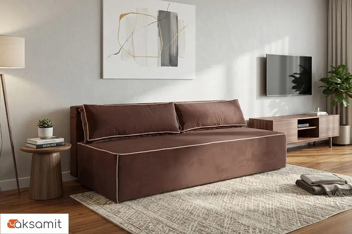 Диван Brick (Набивные подушки/Отстрочка/ППУ) Тексопарк Монте коричневый