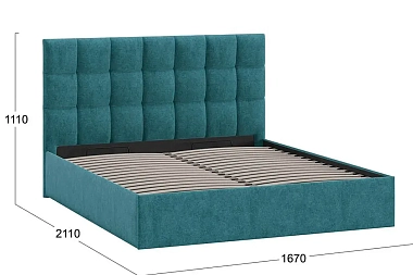 Кровать Эмбер с ПМ 160х200 Тип 1 (Микровелюр/Jercy Izumrud)