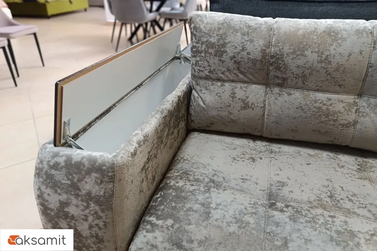 Диван-кровать Бали 4 ДК (Plush latte / Накладки венге) 5 кат.