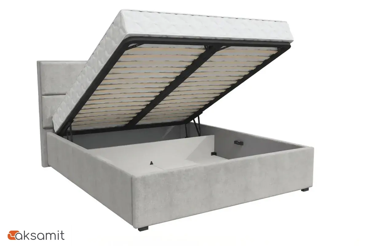 Кровать Невада-1 с ПМ 160х200 (LOVERS-6 серебро) 2 кат.