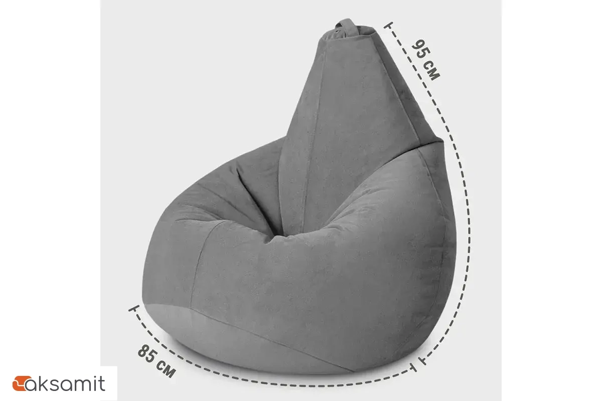 Кресло-мешок Груша Стандарт 3XL (Велюр / Сталь)