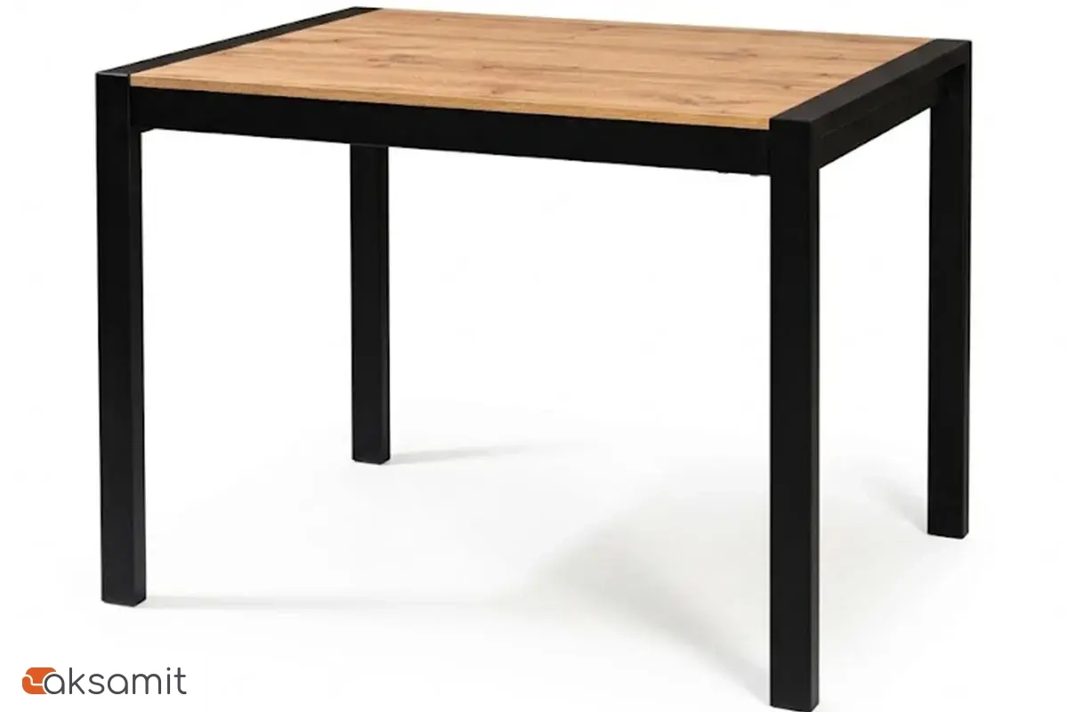 Стол обеденный Этно (Дуб вотан / Рама черная / Металл черный)