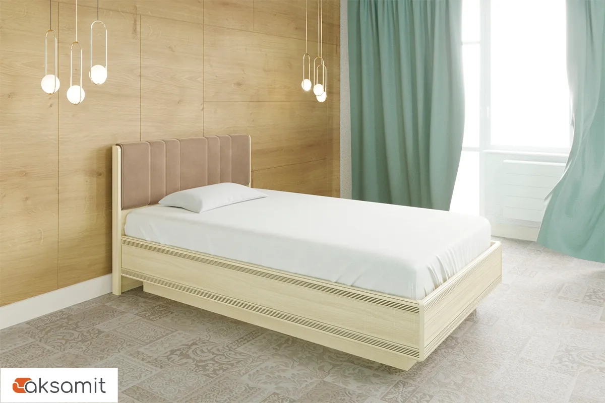 Кровать Карина КР-1011-АС-В 120х200 (Ясень Асахи/Велюр) Кровать Карина КР-1011-АС-В 120х200 (Ясень Асахи/Велюр)
