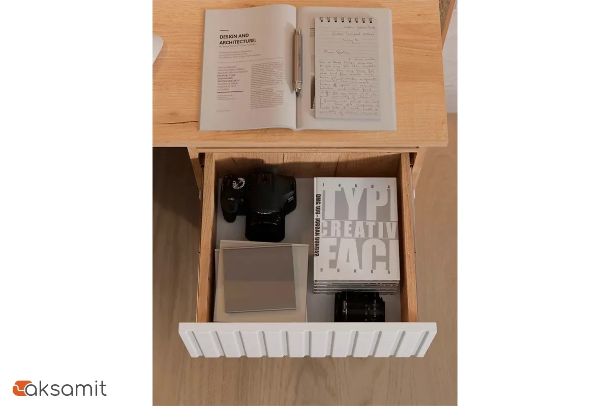 Стол письменный Хилтон Тип 1 (Дуб Крафт Золотой/Белый матовый)