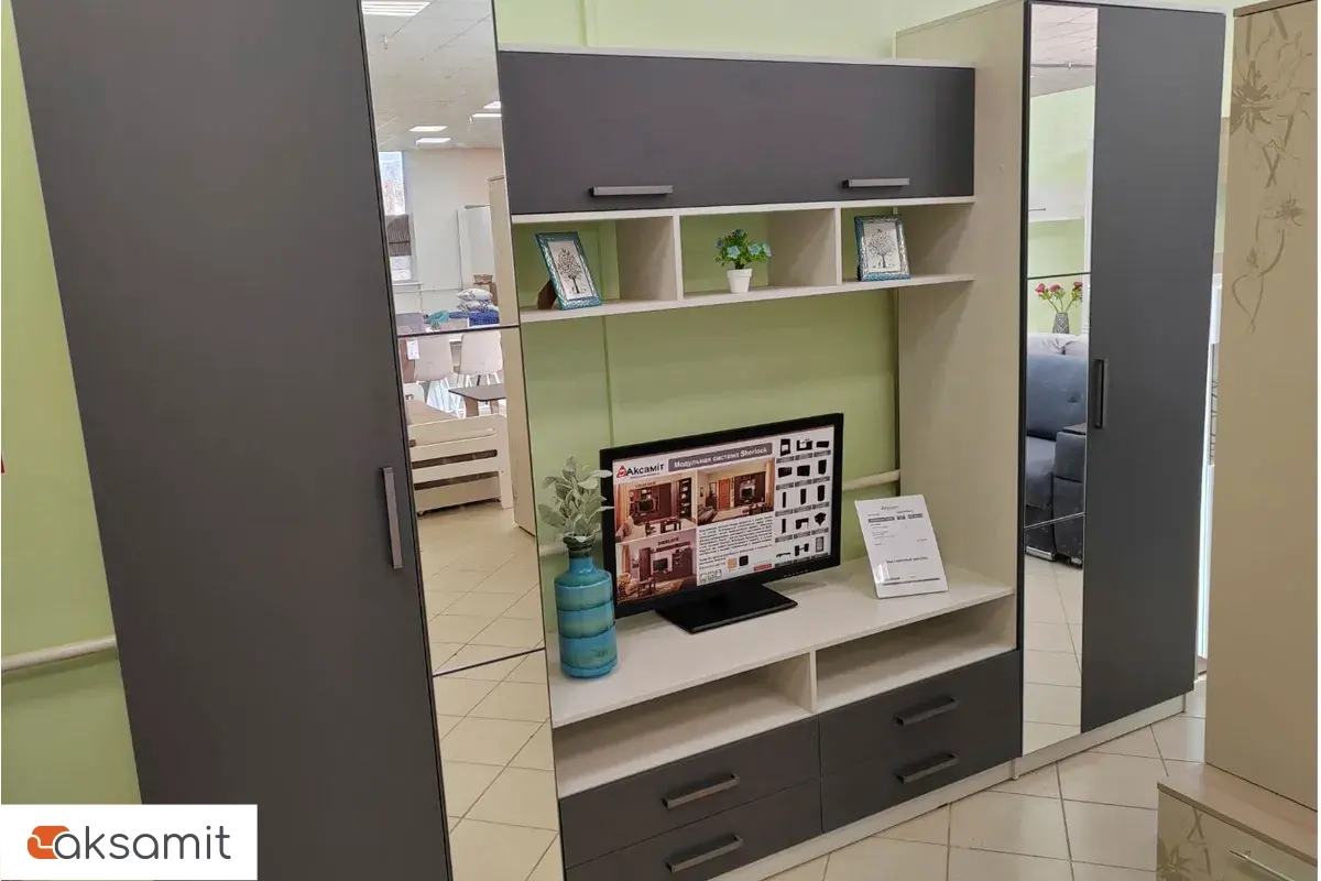 Гостиная Палермо-7 (Анкор белый/Графит)