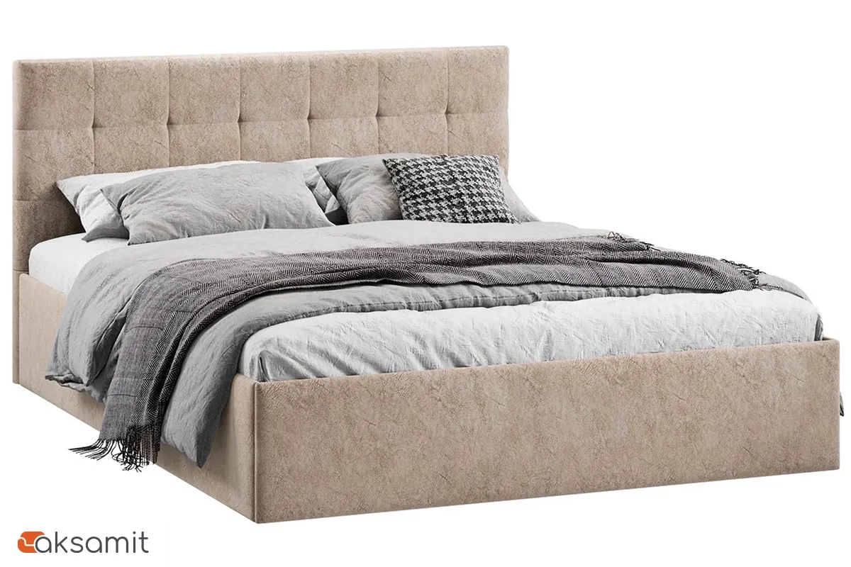 Кровать Джоли Тип 1 с ПМ и заглушиной 160х200 (Микровелюр / Wellmart Dark Beige)