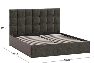 Кровать Эмбер с ПМ 160х200 Тип 1 (Микровелюр/Jercy Stone)