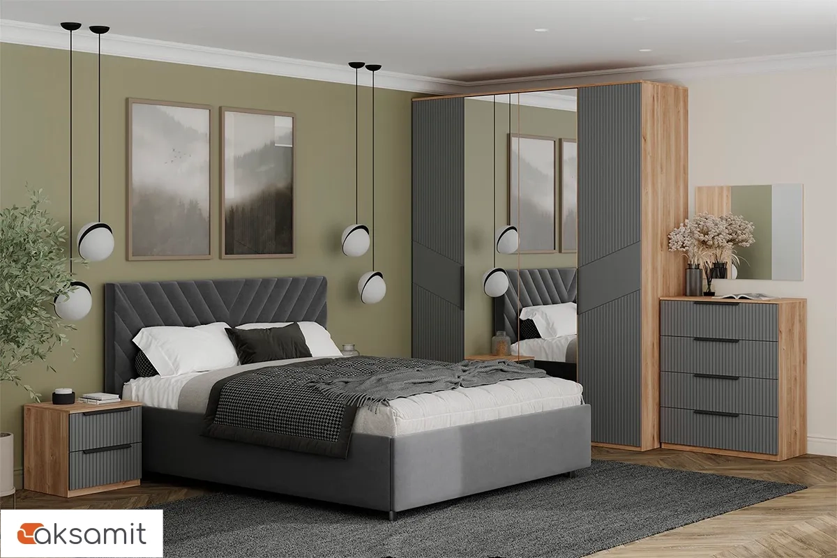 Комод Астория 03 (Дуб кастелло медовый / Графит софт)