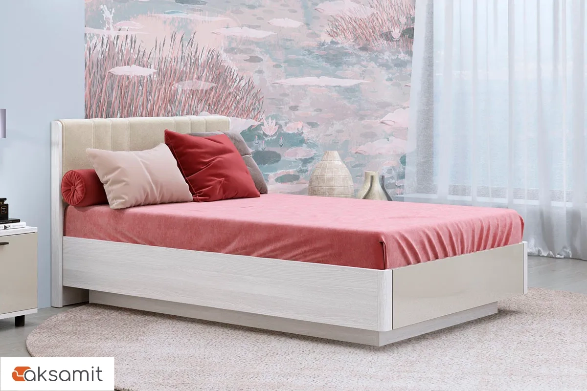 Кровать КР-4011-СЯ-КГ-В с ПМ 120х200 (Снежный Ясень/Кашемир Глянцевый/Велюр) Кровать КР-4011-СЯ-КГ-В с ПМ 120х200 (Снежный Ясень/Кашемир Глянцевый/Велюр)