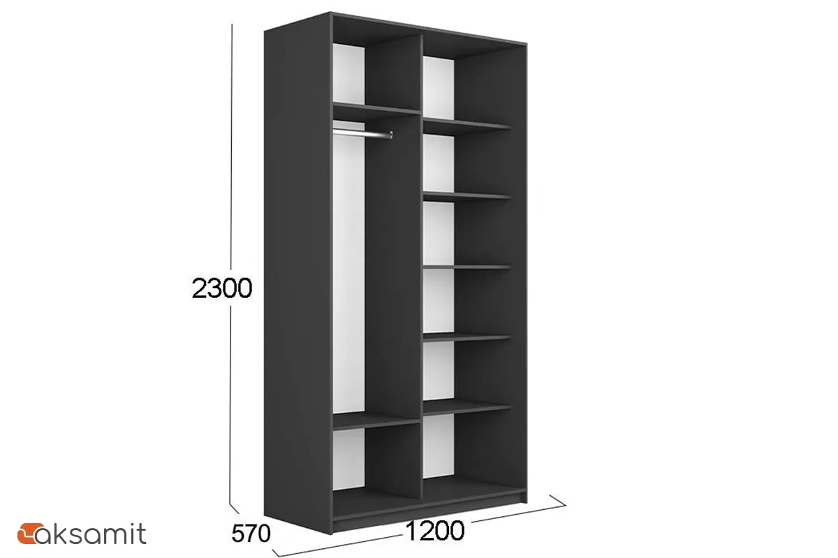 Шкаф-купе 2-х дверный Траст СШК 2.120.60-15.15 (1200x570x2300) (Серый диамант/Стекло белый глянец) Шкаф-купе 2-х дверный Траст СШК 2.120.60-15.15 (1200x570x2300) (Серый диамант/Стекло белый глянец)