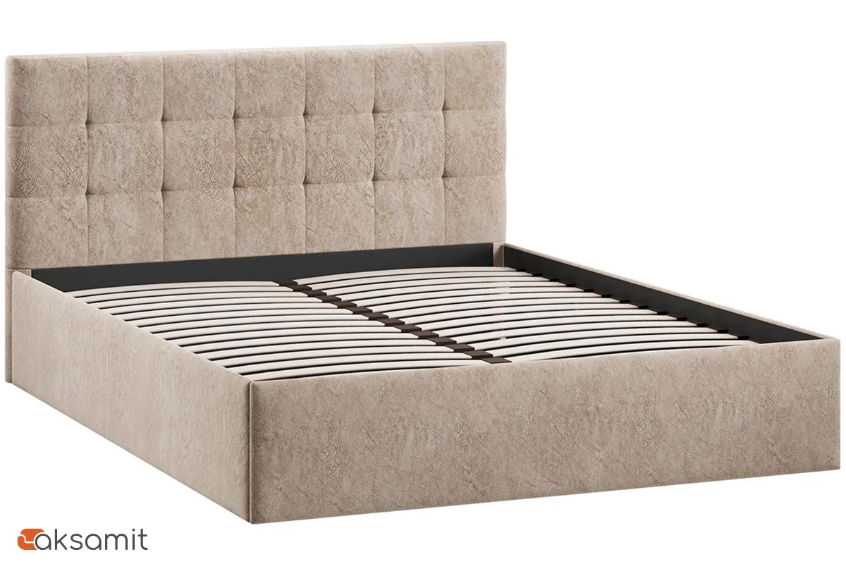 Кровать Джоли Тип 1 без ПМ 160х200 (Микровелюр/Wellmart Dark Beige) Кровать Джоли Тип 1 без ПМ 160х200 (Микровелюр/Wellmart Dark Beige)