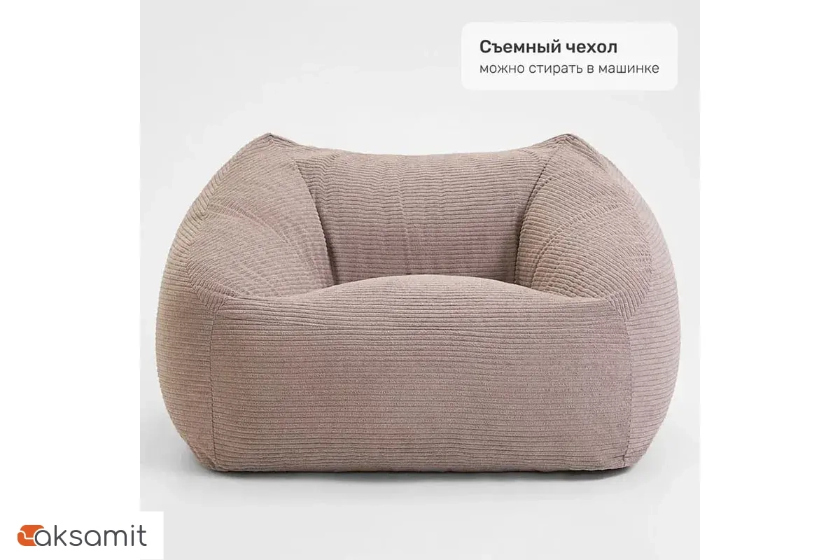 Бескаркасное кресло Нова (Вельвет / Бежевый песочный) 5XL