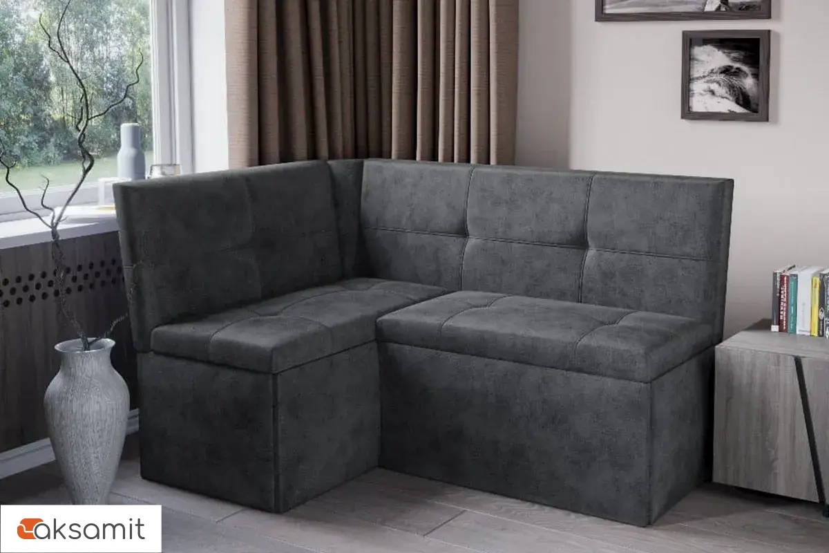 Скамья угловая Вегас (Ткань / Темно-серая)