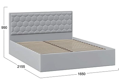 Кровать универсальная Порто без ПМ 160х200 (Велюр/Confetti Silver)