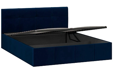 Кровать Лора с ПМ 160х200 (Велюр/Confetti Blue)