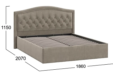 Кровать Адель с ПМ Тип 1 и заглушиной 160х200 (Велюр/Мокко темный)