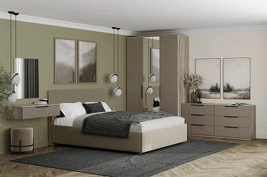 Спальный гарнитур Астория №2 / без кровати (Дуб кастелло серый / Грей софт) фото