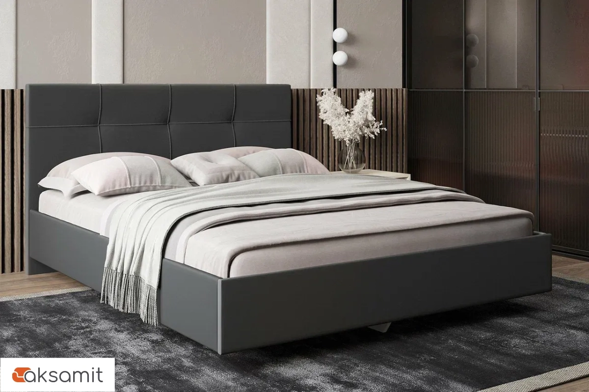 Кровать Kapriz с ПМ 160х200 (Newtone Antracite / Серый) Кровать Kapriz с ПМ 160х200 (Newtone Antracite / Серый)