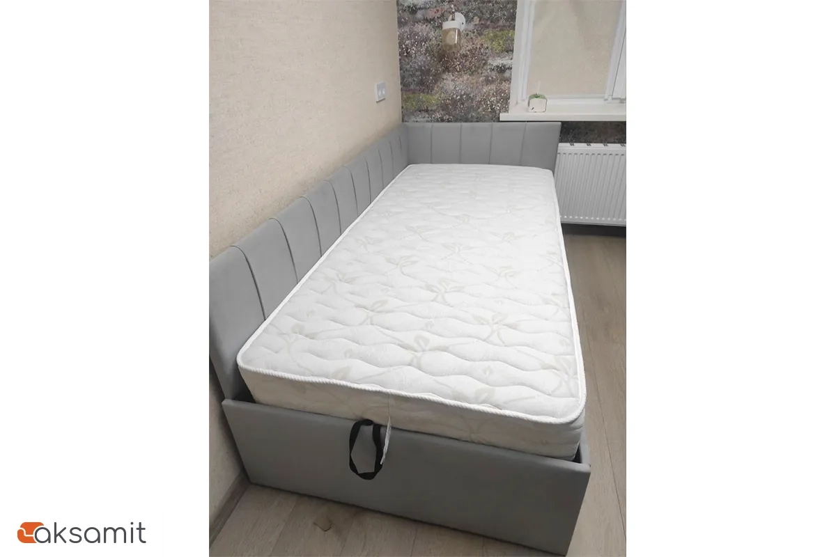 Кровать Мика с ПМ 90х200 универсальная Newtone Light GREY Кровать Мика с ПМ 90х200 универсальная Newtone Light GREY