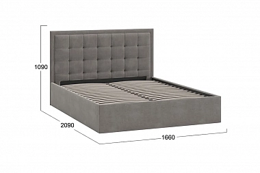Кровать с ПМ Ника 160х200 Тип 1 (Велюр/Мокко темный)