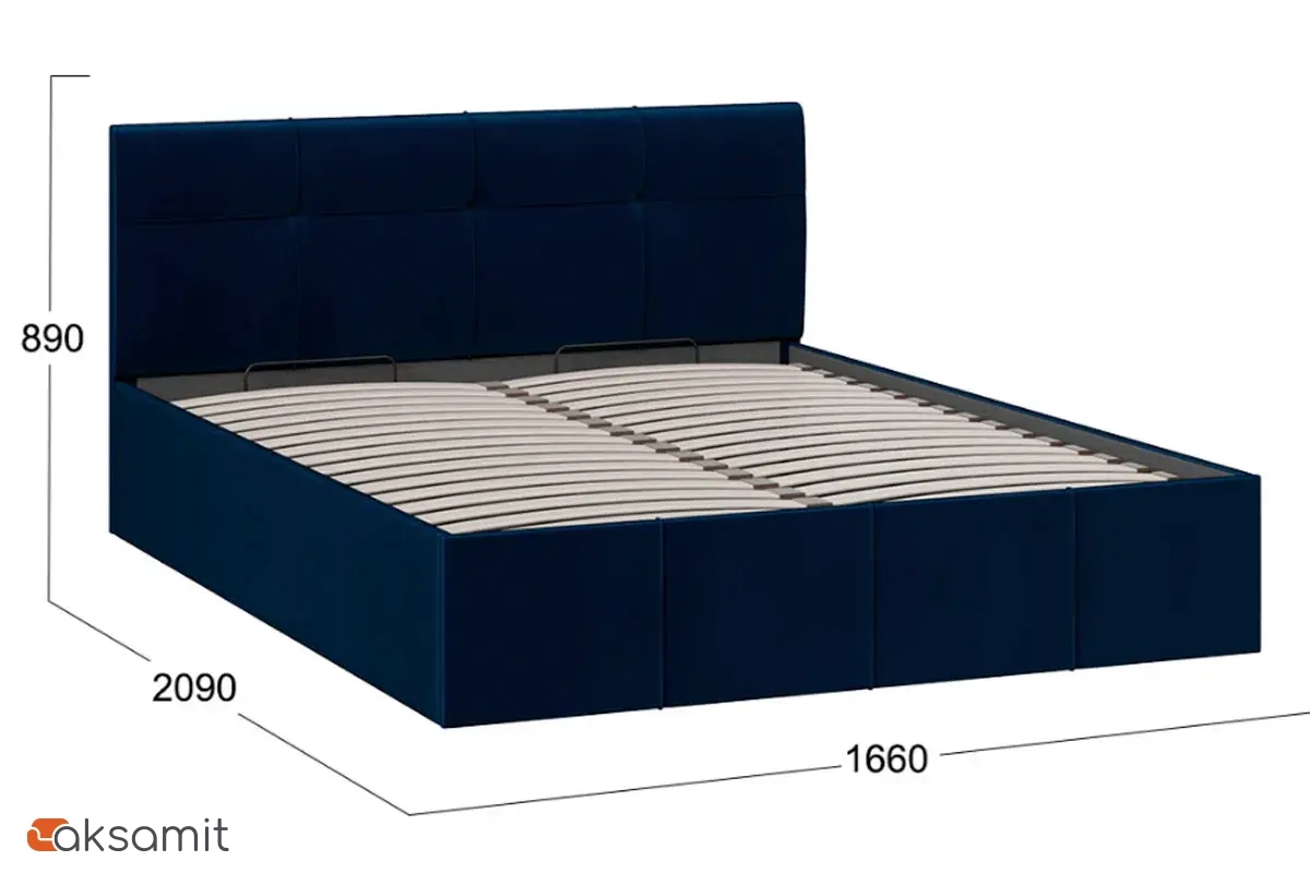 Кровать Лора с ПМ 160х200 (Велюр/Confetti Blue) Кровать Лора с ПМ 160х200 (Велюр/Confetti Blue)