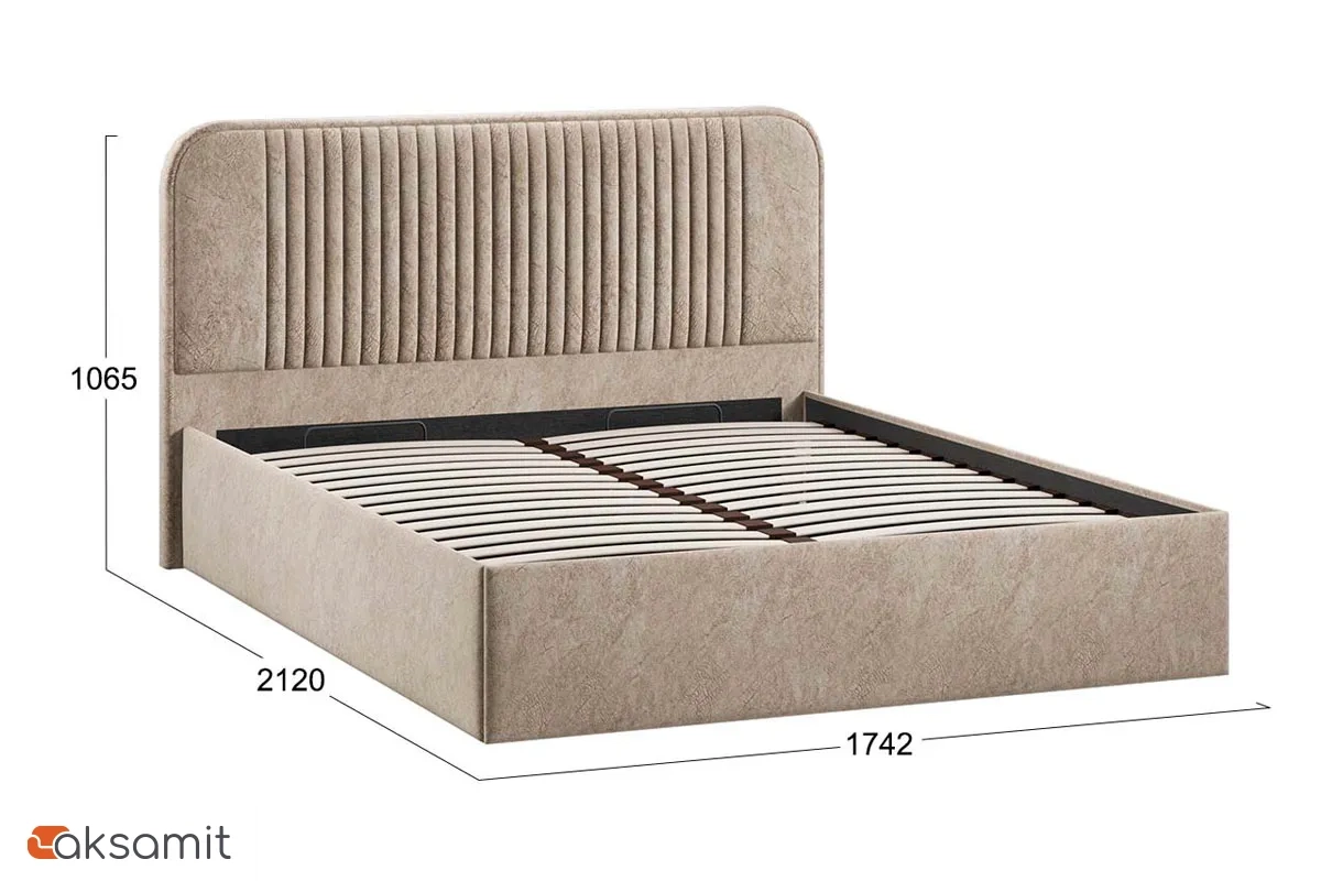 Кровать Тиффани c подъемным механизмом 160х200 Тип 1 (Микровелюр/Wellmart Dark Beige) Кровать Тиффани c подъемным механизмом 160х200 Тип 1 (Микровелюр/Wellmart Dark Beige)