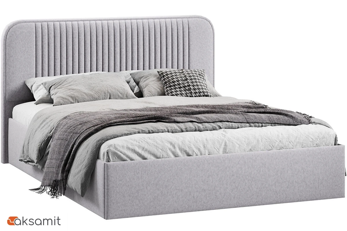Кровать Тиффани c ПМ 160х200 Тип 1 (Микровелюр Jercy/Silver) Кровать Тиффани c ПМ 160х200 Тип 1 (Микровелюр Jercy/Silver)