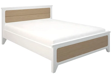 Кровать Соня (массив) 160х200 (Белый/Дуб)