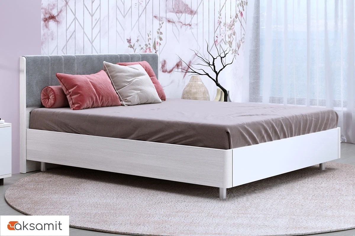 Кровать КР-5013-СЯ-БГ 160х200 (Снежный Ясень/Белый Бриллиант Глянцевый) Кровать КР-5013-СЯ-БГ 160х200 (Снежный Ясень/Белый Бриллиант Глянцевый)