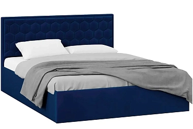 Кровать универсальная Порто с ПМ 160х200 без заглушины (Велюр/Confetti Blue)