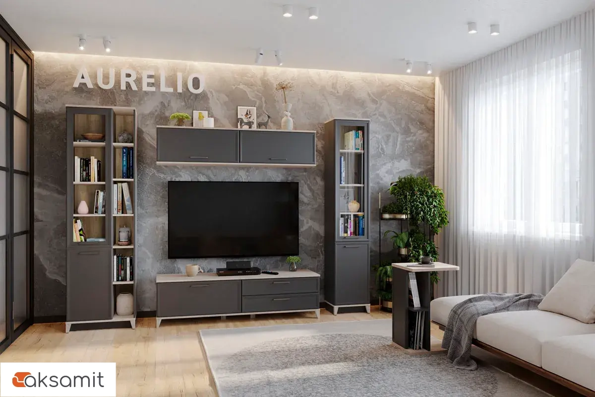 Шкаф Aurelio 1 МЦН (Антрацит/Блеквуд Сатиновый) Шкаф Aurelio 1 МЦН (Антрацит/Блеквуд Сатиновый)