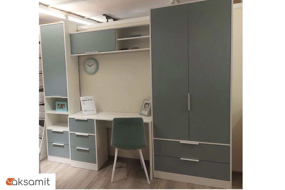 Полка настенная Марли (Белый/Серо-голубой)