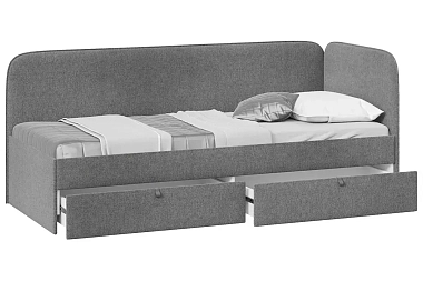 Кровать Молли с мягкой обивкой Тип 1 80х200 (Микровелюр/Scandi Graphite 22)