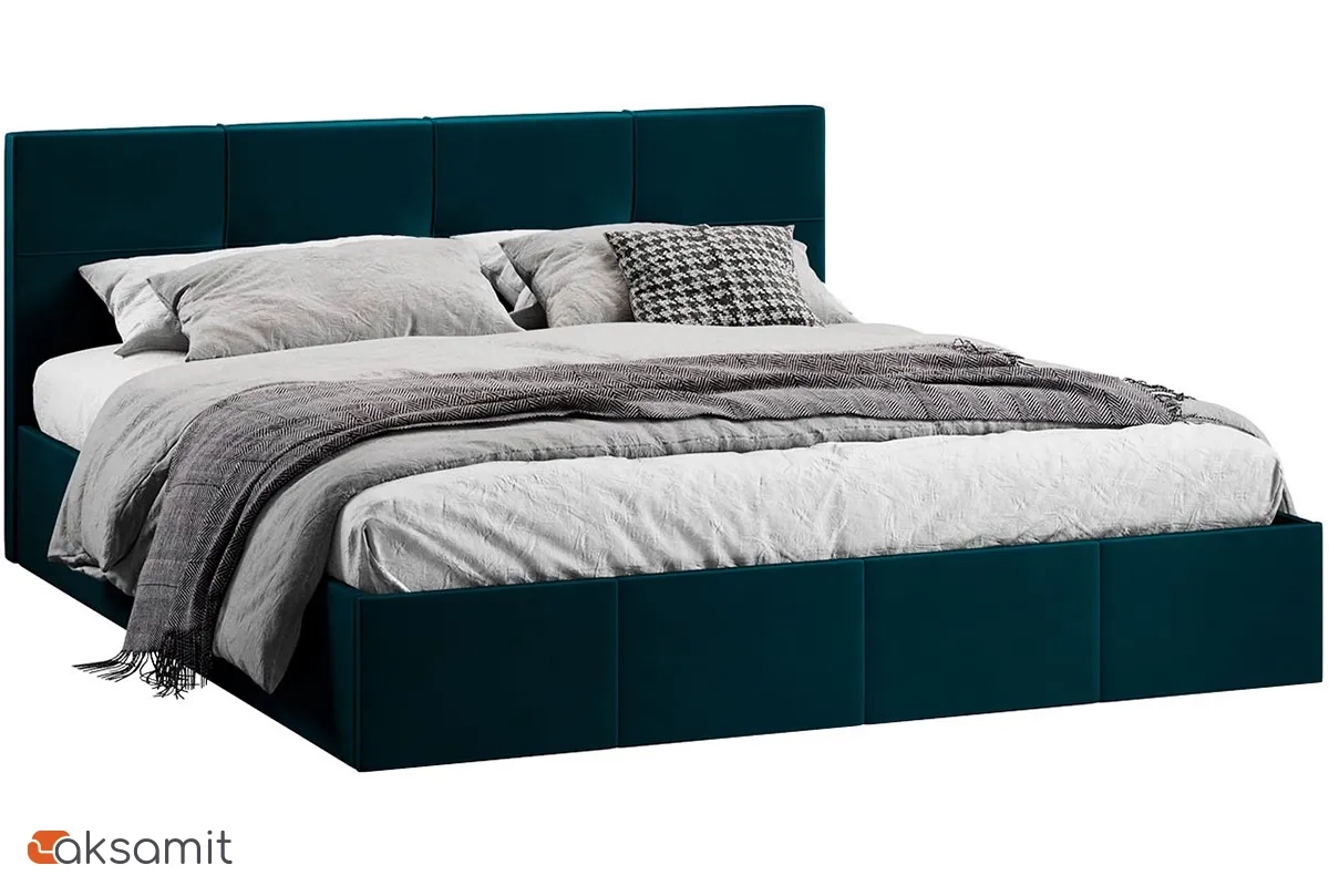 Кровать Лора с ПМ и заглушиной 180х200 (Велюр / Confetti Izumrud)
